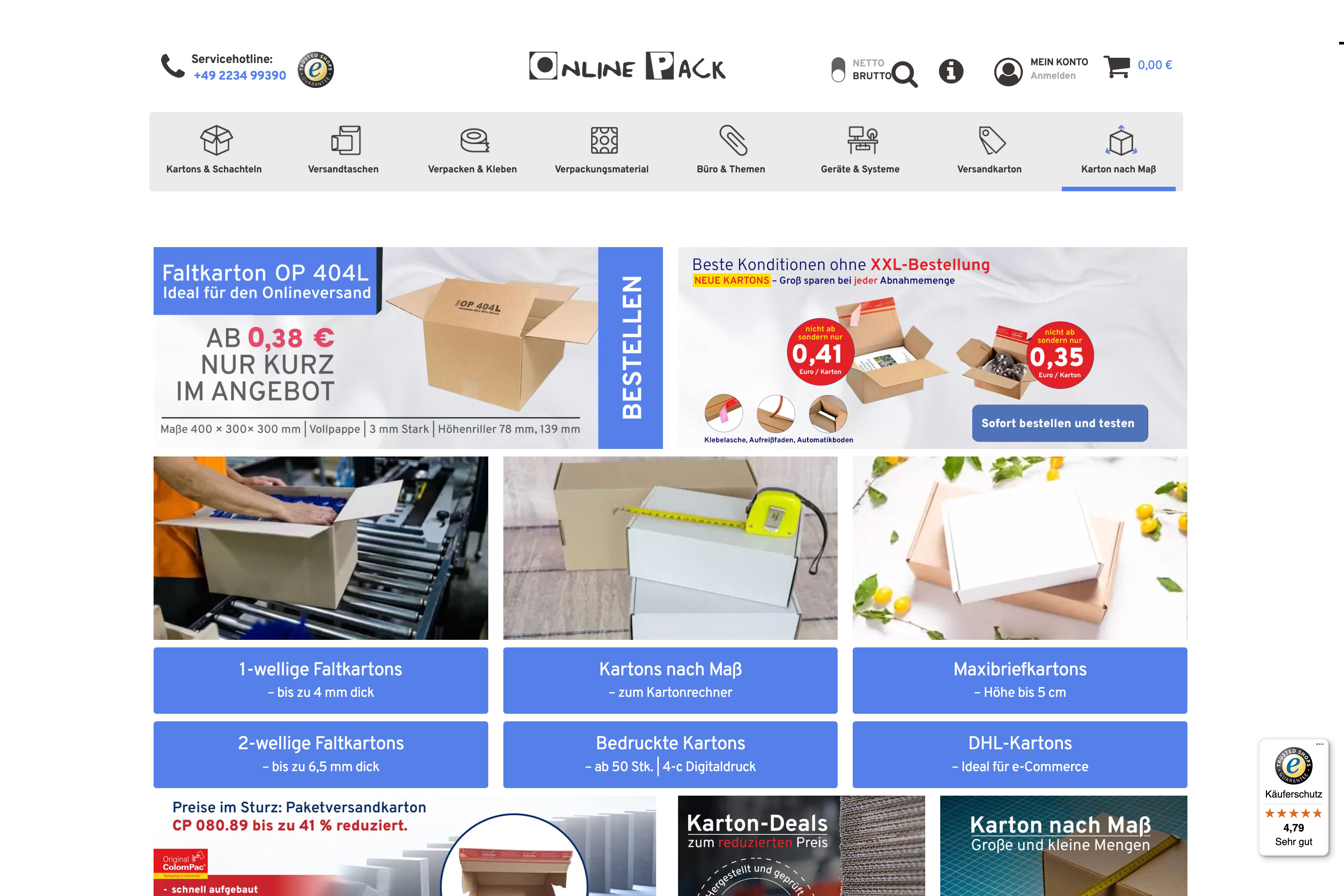 screenshot onlinepack.de